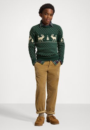 REINDEER-INTARSIA COTTON-BLEND SWEATER - Strickpullover - green combo