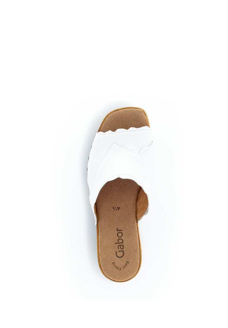 Damen Flache Pantoletten | Gabor Pantolette hoch weiß - TP93223 Damen Flache Pantoletten | Gabor Pantolette hoch weiß - TP93223