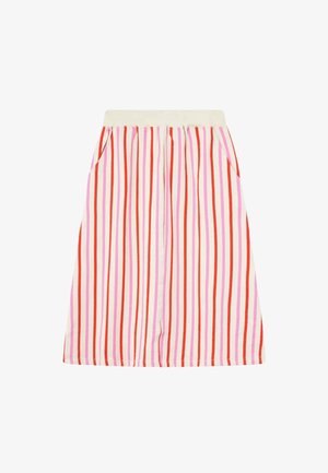 Compañía fantástica, FALDA MIDI CON BOLSILLOS Y ESTAMPADO DE RAYAS - Falda acampanada - rosa, rojo