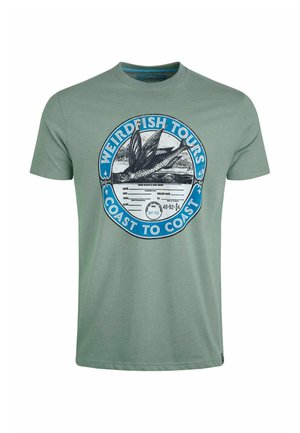 COASTING FRONT GRAPHIC - Print T-shirt - dusty teal