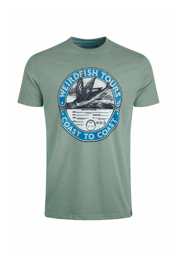 COASTING FRONT GRAPHIC - Print T-shirt - dusty teal3