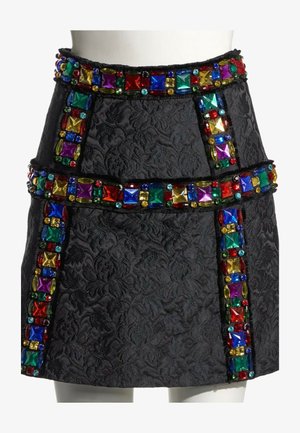Dolce&Gabbana, MINI SKIRT MULTICOLOUR - Jupe trapèze - black