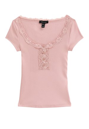 New Look, T-Shirt print - mid pink