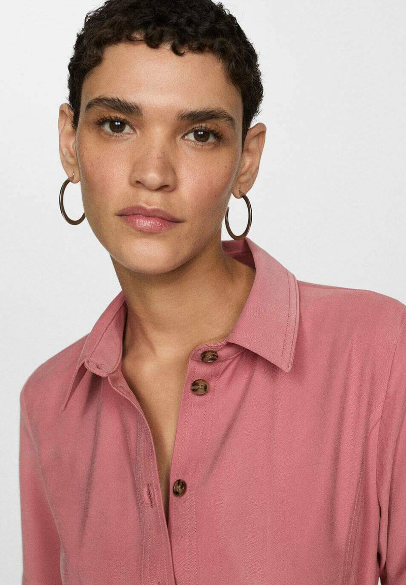 mango pink shirt dress MANGO - Striped shirt dress Red