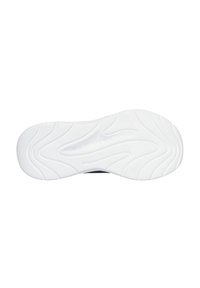 Witte rubberen zool met gebogen, gestructureerd patroon; bevat een logo en inkeping. Geschikt voor casual en atletische schoeiseltoepassingen.