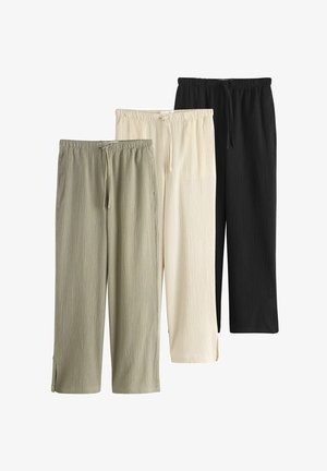Next, 3 PACK - Hlače - black neutral khaki