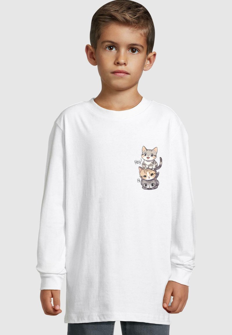 Merchcode HI CATS - Langærmet T-shirt - white