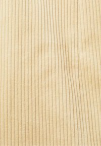 Texture de tissu en velours côtelé beige avec des ridules verticales espacées régulièrement et une apparence douce et veloutée.