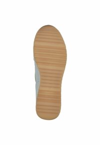 Sneaker grigio chiaro con tomaia liscia e suola in gomma naturale dotata di scanalature orizzontali per la trazione.