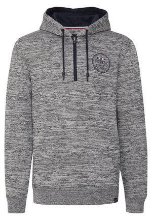 Grau meliertes Hoodie mit einem Frontreißverschluss, navy Innenfutter und Logo. Verfügt über Kordeln und gerippte Bündchen für eine optimale Passform.