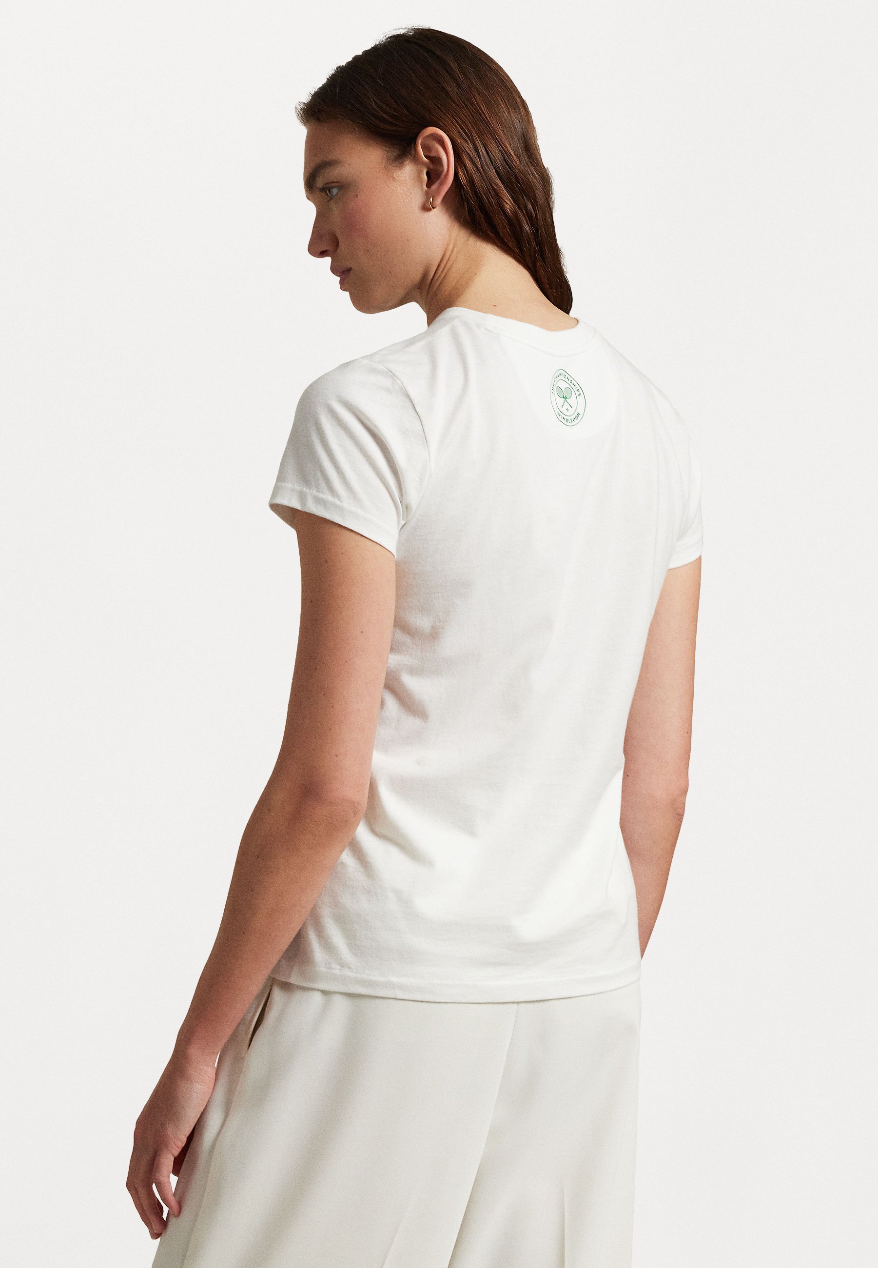売れ筋商品|||ラルフローレン Tシャツ レディース トップス WIMBLEDON GRAPHIC COTTON JERSEY TEE - Print T-shirt - ceramic white Polo Ralph Lauren WIMBLEDON GRAPHIC COTTON JERSEY TEE