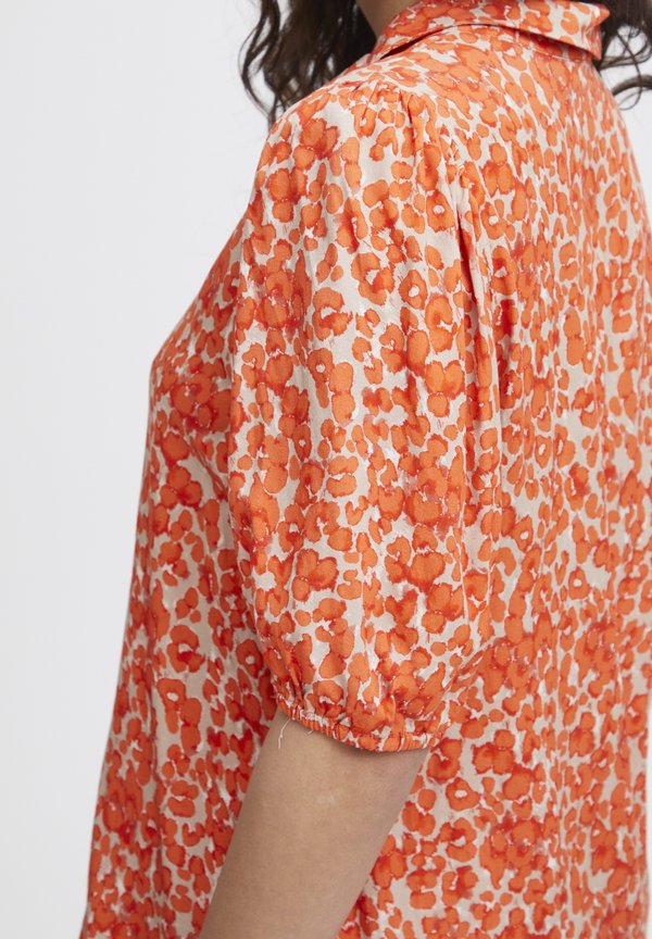 IHAya - Button-down blouse - coral rose leo aop3