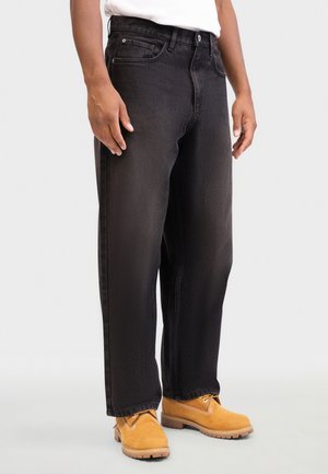 Redefined Rebel KINGSTON - Egyenes szárú farmer - black washed