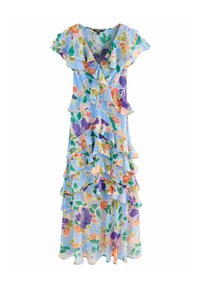 Next SHORT SLEEVE RUFFLE - Maxi ruha - blue floral