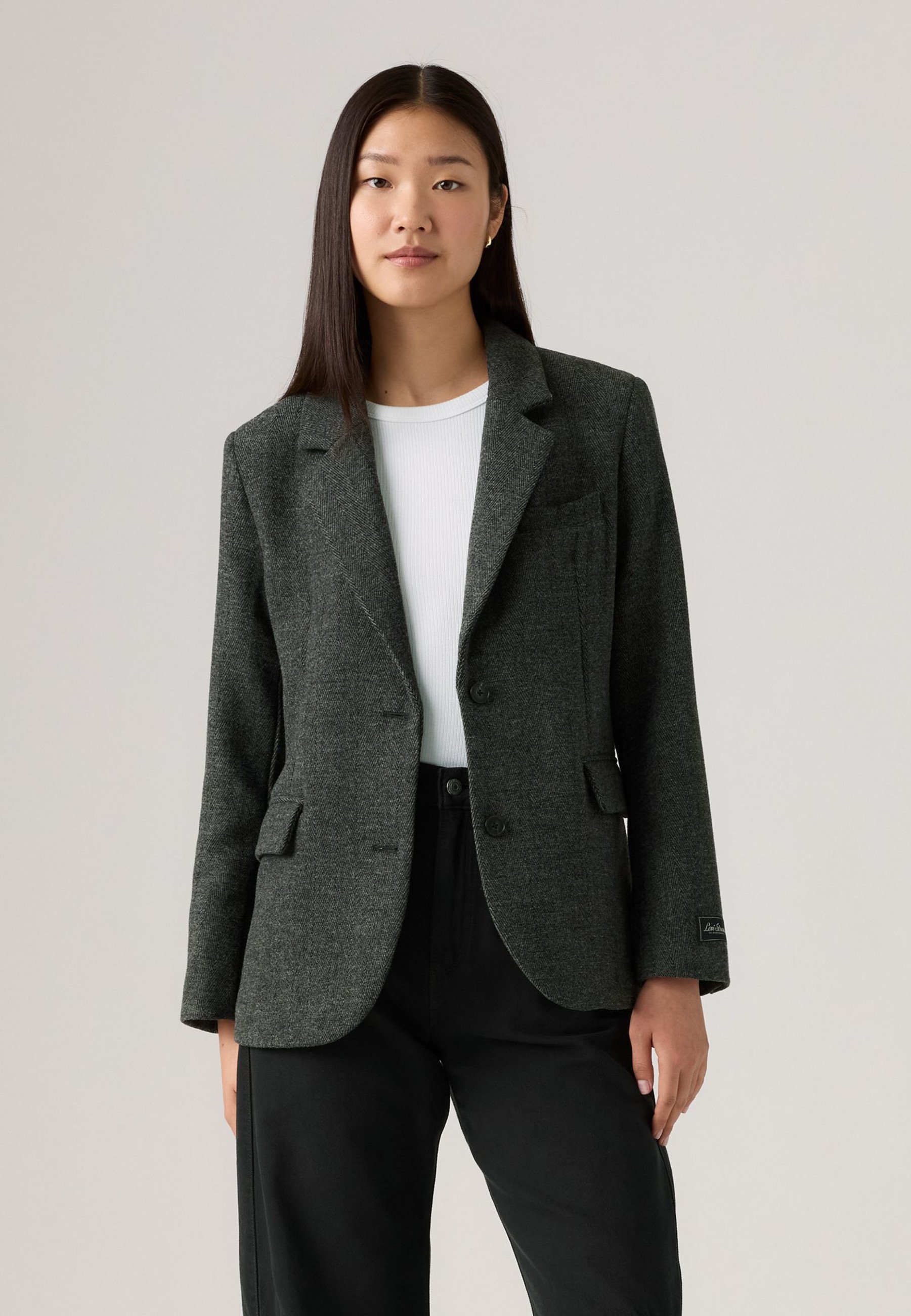 Marks & Spencer Veste en similicuir - dark olive/olive chiné