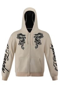 Ed Hardy DRAGON ZIP THRU - Chaqueta de punto - beige
