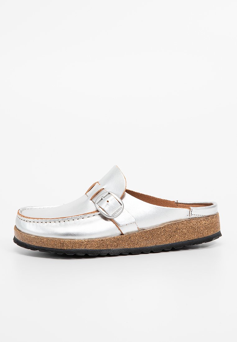 Birkenstock Muiltjes zilverkleurig Birkenstock Muiltjes zilverkleurig