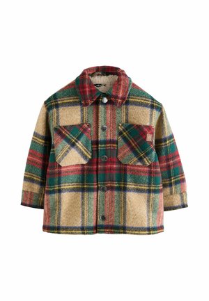 Next, REGULAR FIT - BORG LINED SHACKET - Zimní kabát - red green check