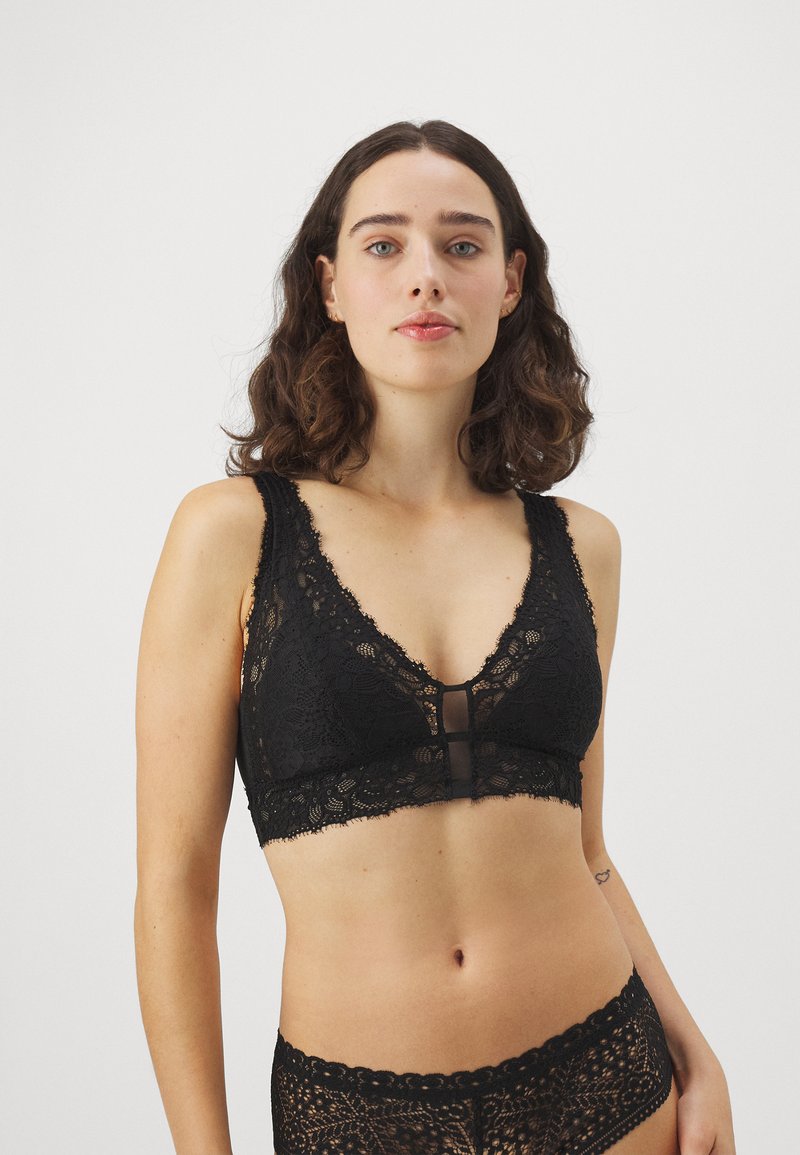 aerie EYELASH PLUNGE BRALETTE Triangle bra true black/black Zalando