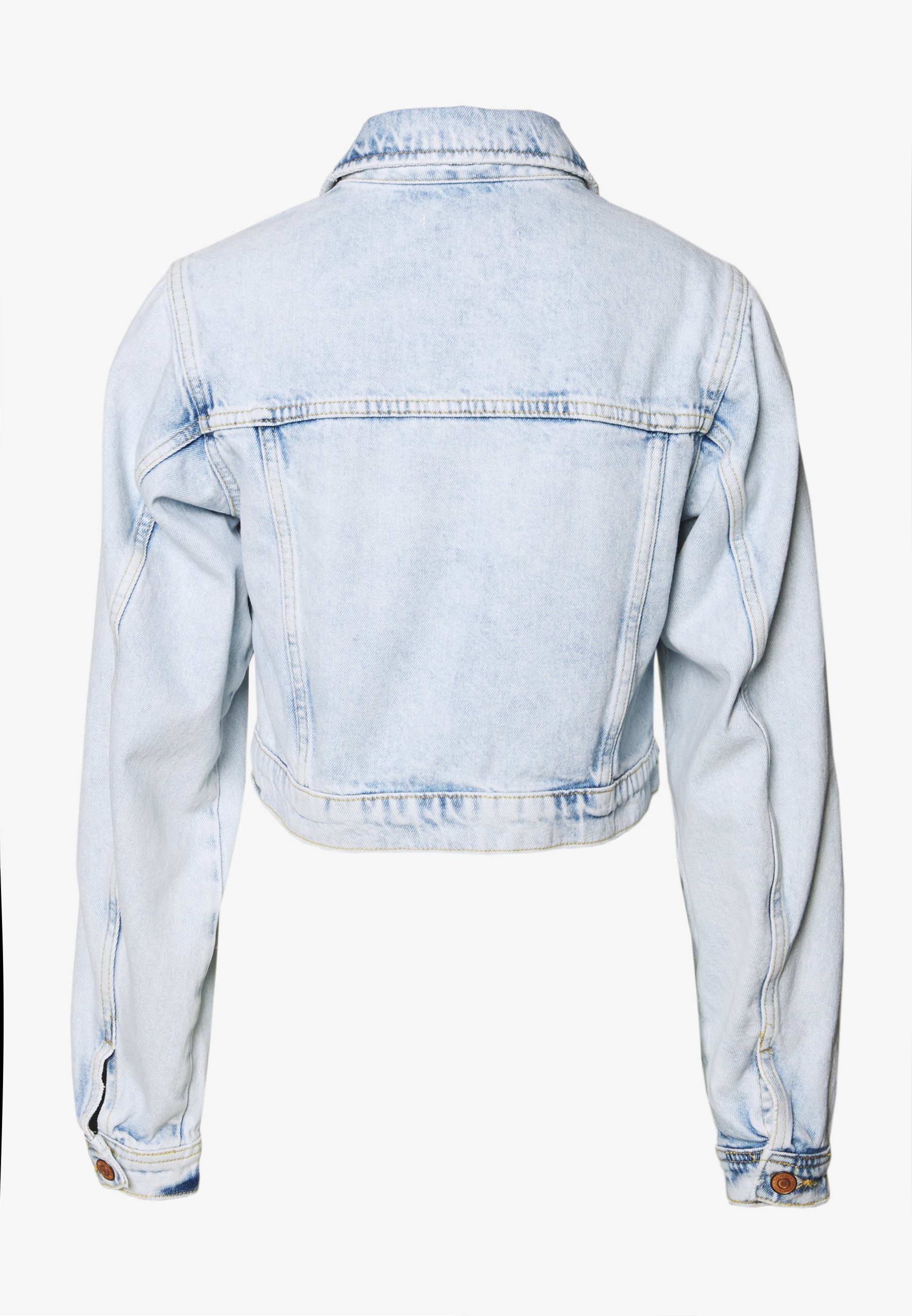 New Look MISSY CROP JACKET Jeansjakke light blue New Look SLEEVE - Jeansjakke - light blue