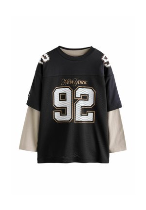 Next, VARSITY LONG SLEEVE T-SHIRT - Printtipaita - black tan