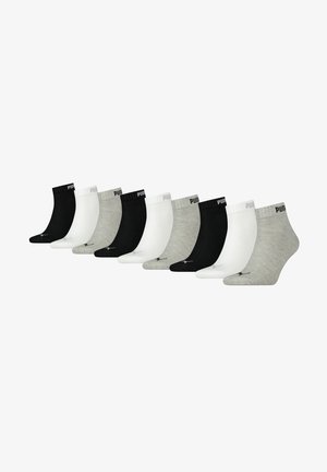 Puma MULTIPACK 9ER PACK QUARTER DESIGN HOCH - Socks - grey white black