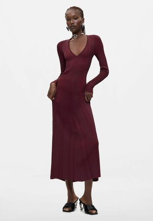 Desigual, LONG-SLEEVED KNIT DRESS - Maxi-jurk - red