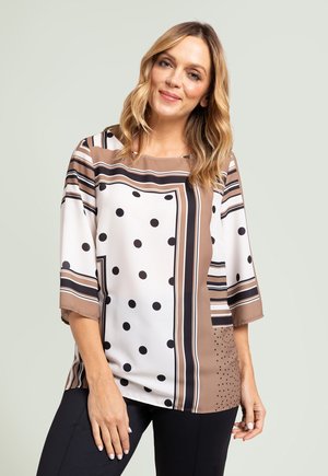 Luisa Viola, BLUSA IN DOPPIA GEORGETTE STAMPATA - Bluse - beige