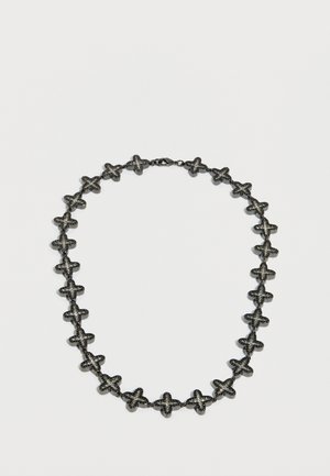 CLOVER BAGUETTE NECKLACE - Náhrdelník - black/white/anthracite