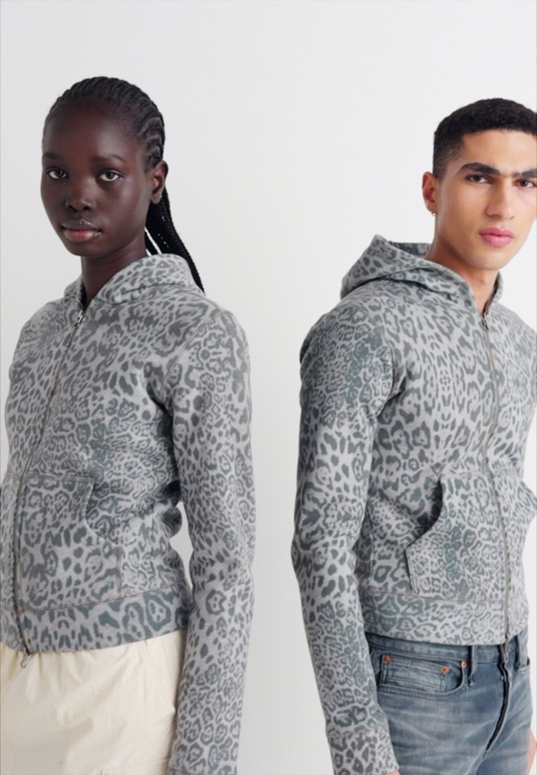 Jaded London SHRUNKEN HOODIE UNISEX - Zip-up sweatshirt - grey
