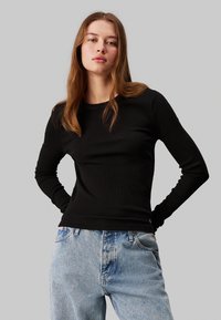 Calvin Klein Jeans LONG SLEEVE LABEL  - Maglietta a manica lunga - ck black