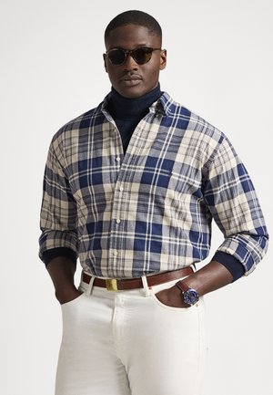 PLAID BRUSHED OXFORD SHIRT - Shirt - navy