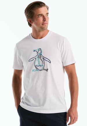 Original Penguin, ORIGINAL PENGUIN OUTLINE PETE GRAPHIC SHORT SLEEVE TEE SHIRT - T-shirt print - bright white