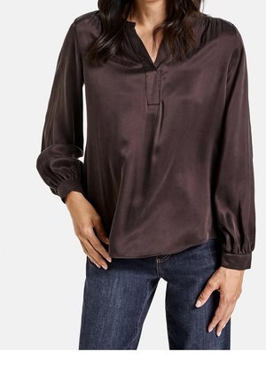 Langærmet T-shirt - dark brown