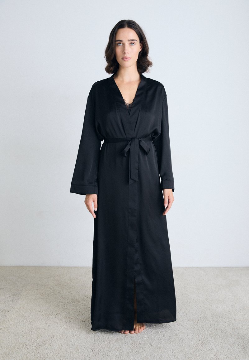 Guess STRASS LOGO LONG KIMONO - Dressing gown - jet black/black -  Zalando.co.uk