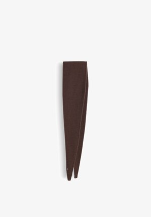 Legging marron tricoté avec un motif texturé, design à jambe fuselée et détail minimaliste de branding à l'ourlet. Finition de tissu lisse.