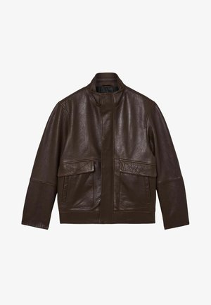 Reiss, Veste en cuir - burgundy