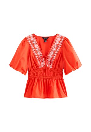 New Look, EMBROIDERED TRIM TEA - Camicetta - red