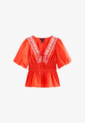 New Look, EMBROIDERED TRIM TEA - Camicetta - red