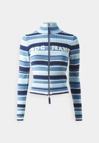 STRIPE ZIP THROUGH - Cardigan - blue