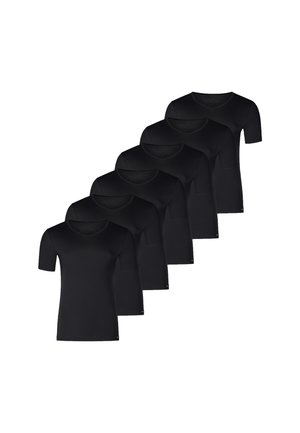 6ER PACK - Unterhemd/-shirt - schwarz