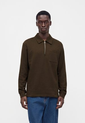 Selected, SLMSCOTT LS HALF ZIP SWEAT - Polo - turkish coffee