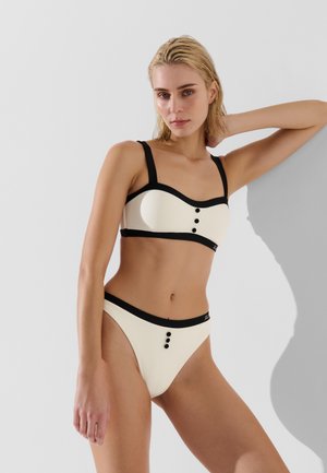 KARL LAGERFELD MONOCHROME BANDEAU - Horní díl bikin - cannoli cream black