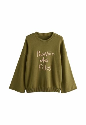 Svetrík - khaki green