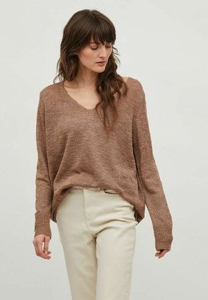 V AUSSCHNITT - Maglione - portabella