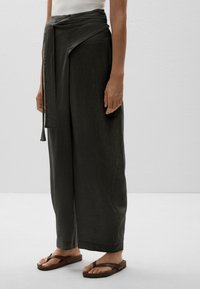 OYSHO - LINEN CROSSOBER BALLOON - Broek - dark grey Miniatuurafbeelding 1