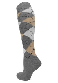 Normani KNEE HIGH ALPACA KARO 3 PACK - Kniestrümpfe - karo dunkel