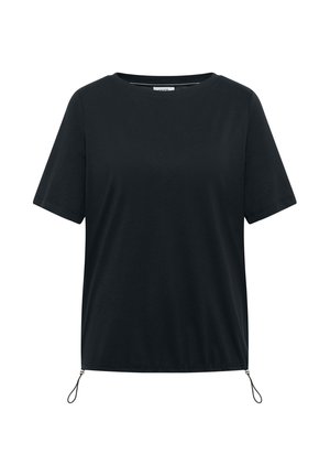 Cecil, T-SHIRT WITH SIDE DRAWSTRING, ciemnozielony