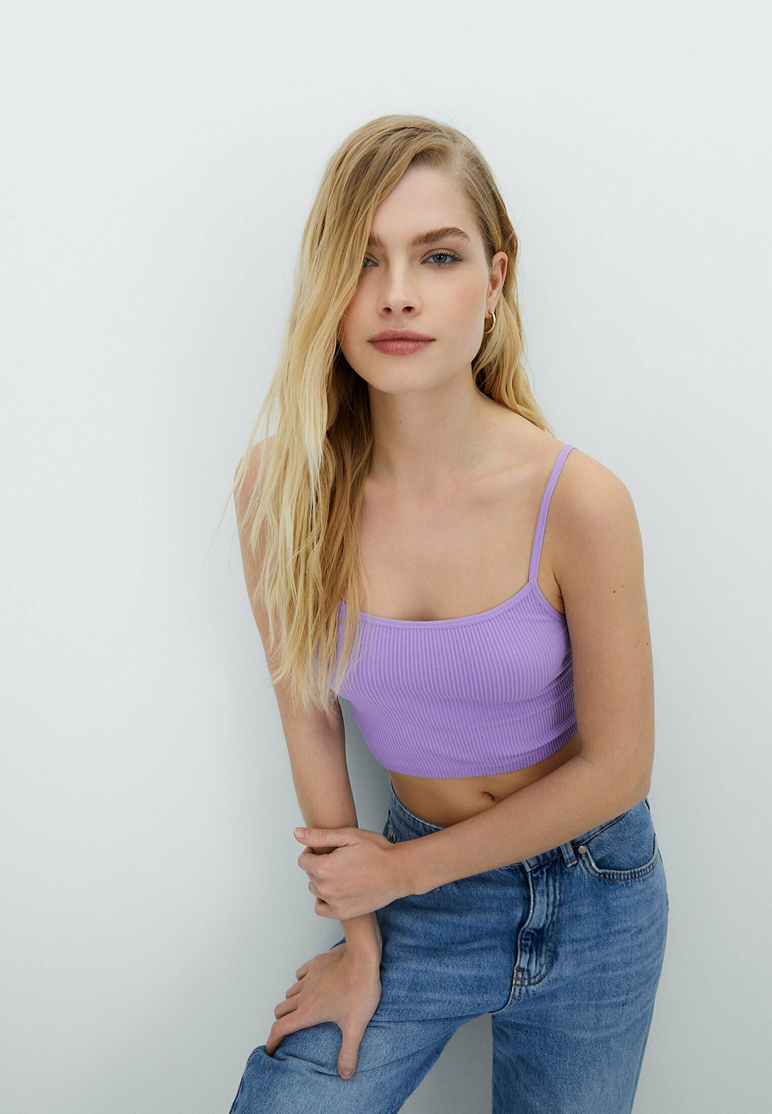 Stradivarius WITH STRAPS - Top - lilac/lilla - Zalando