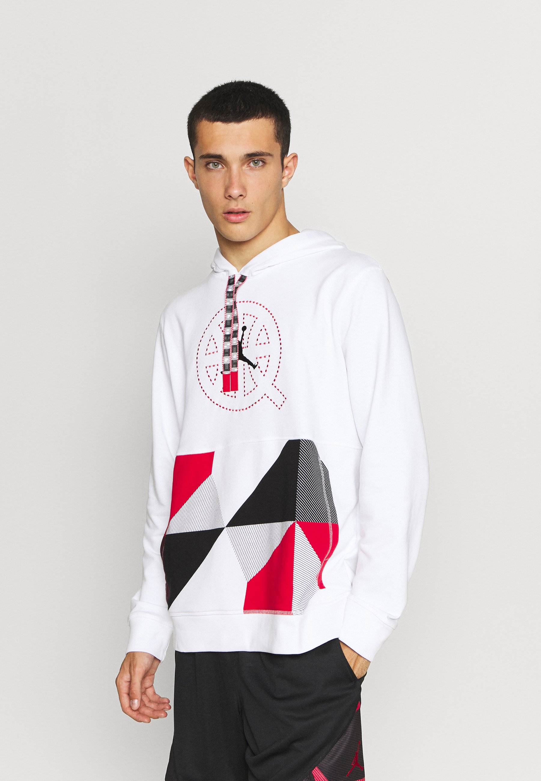 red black and white jordan hoodie